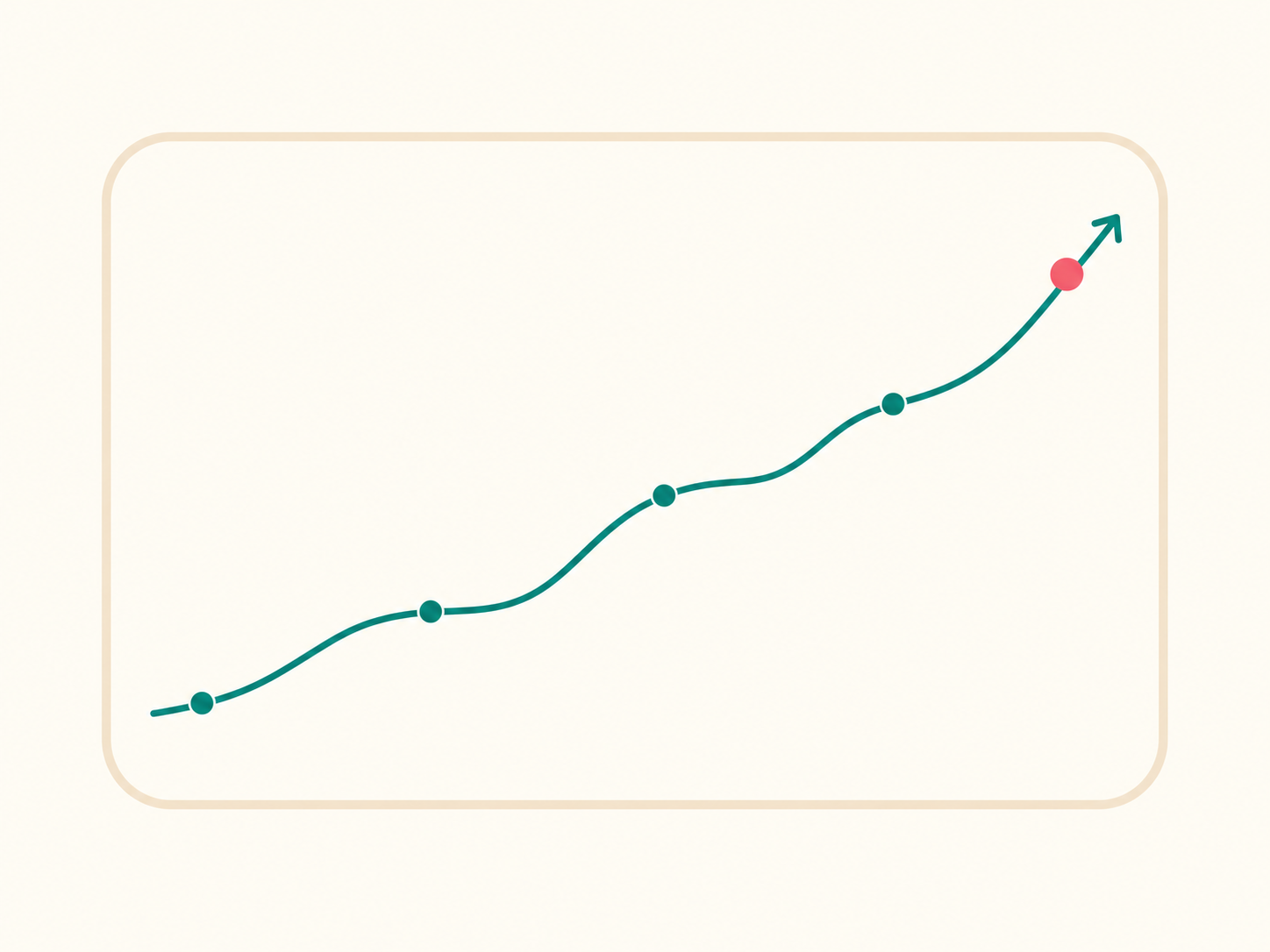 Illustration of a card with an upward-trending line chart, representing speech pattern analysis over time.